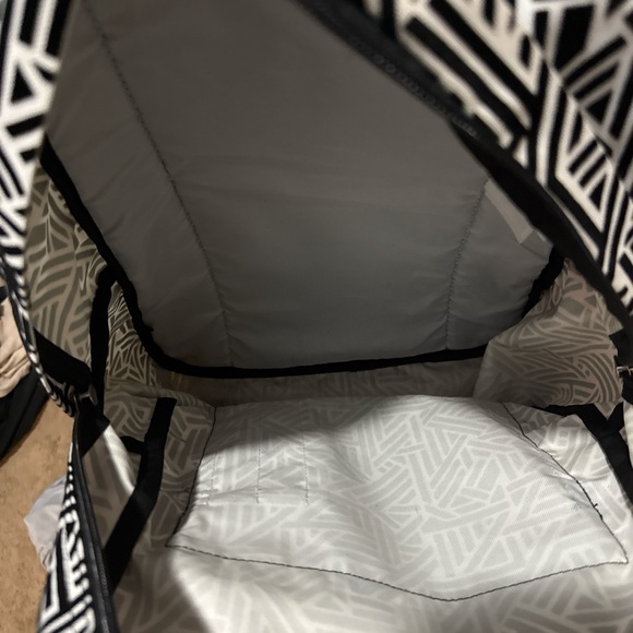 black patterned jansport backpack SuperBreak Plus perfect for daily use while keeping the load light. JanSport Backpack Black with Neon